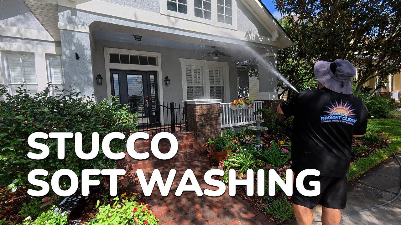 Stucco Siding Soft Washing in Fishhawk, Florida
