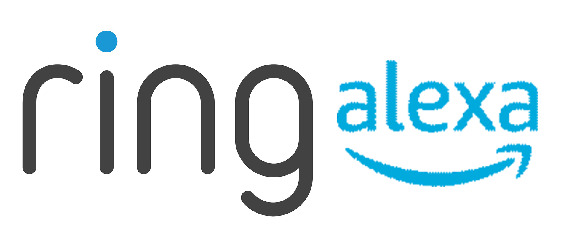 Ring Alexa logo in dark gray and turquoise. The word