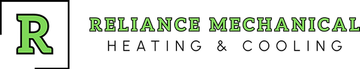 Green "R" in a box beside "Reliance Mechanical Heating & Cooling" text.