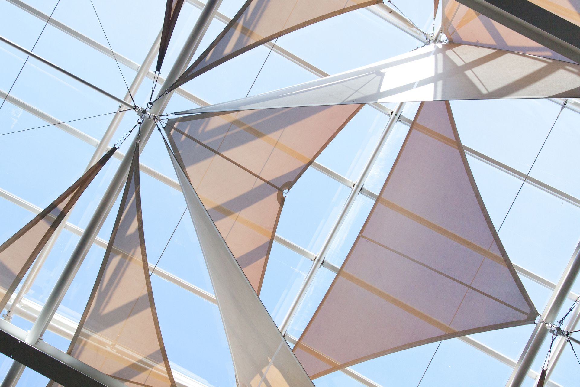 White shade sails