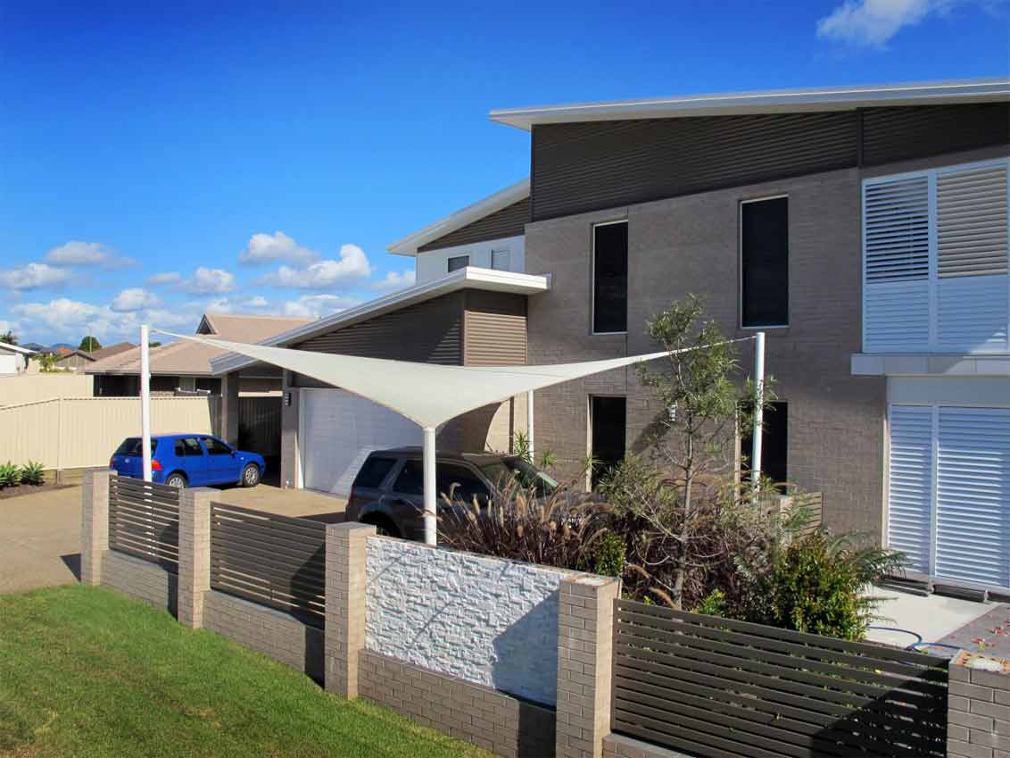 Car Parked under Tarp in House — Capalaba, Qld — M & M Tarp Repairs