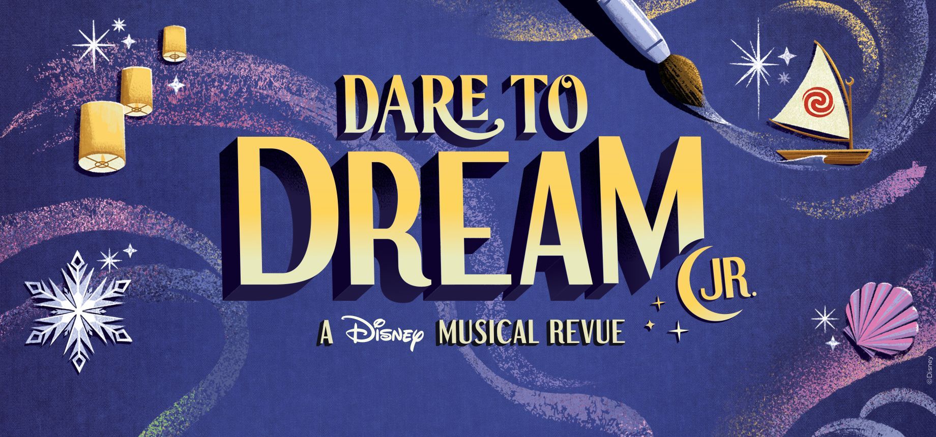 A poster for dare to dream jr. a disney musical revue