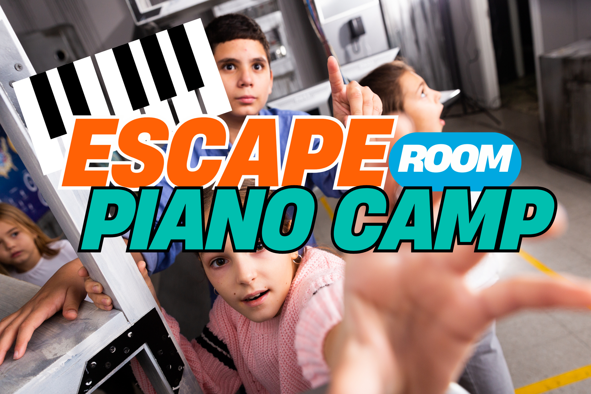 A group of people are playing a game called escape room.