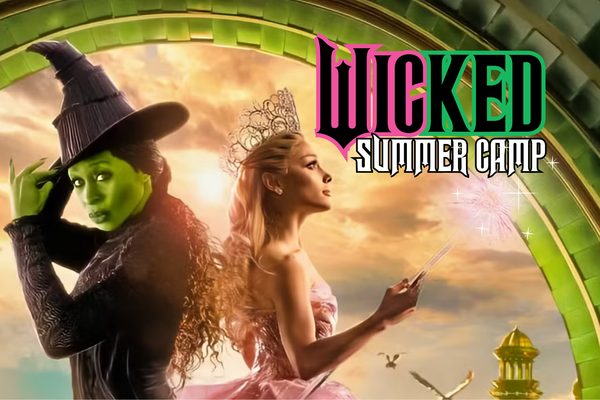 A poster for wicked summer camp shows a witch and a princess.