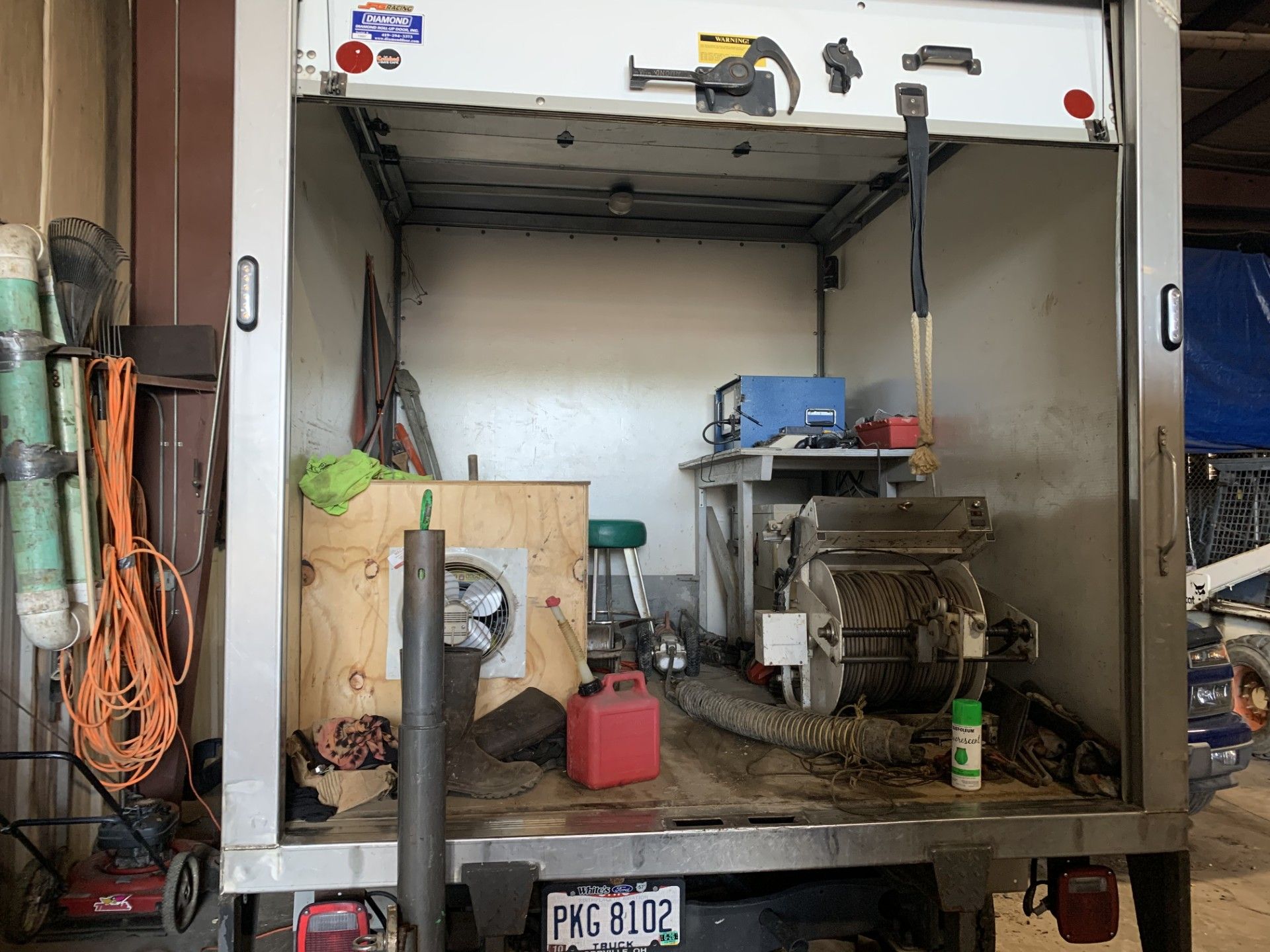 Open cargo area of a truck.