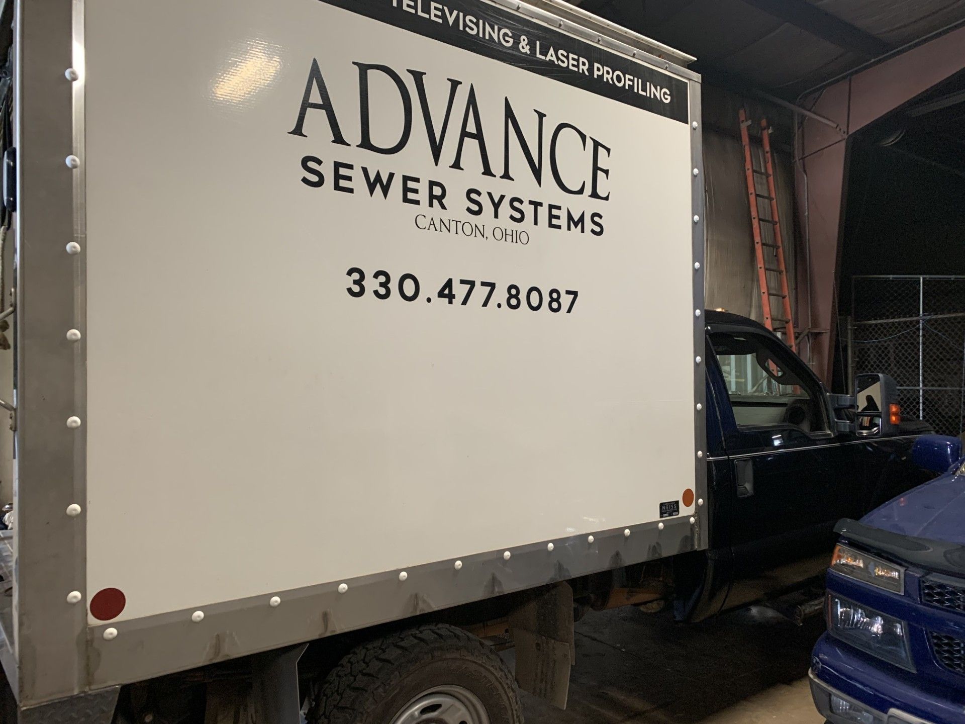 White box truck with 