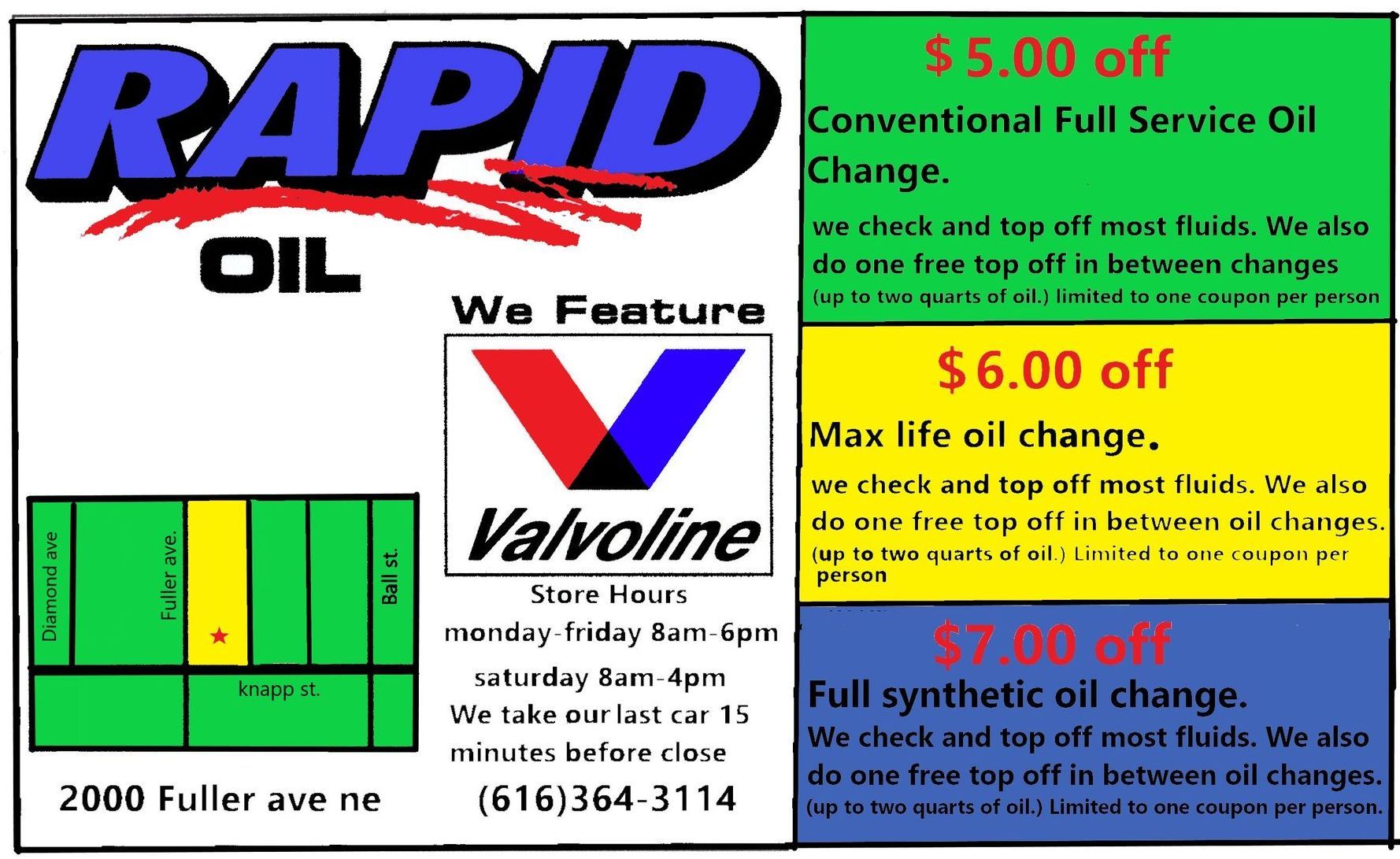 Rapid Oil and Lube coupons