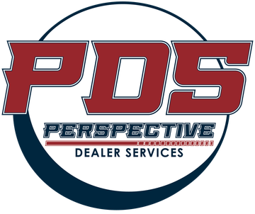 a red and blue logo for pds perspective dealer services