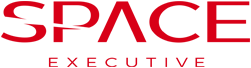 The space executive logo is red and white on a white background.