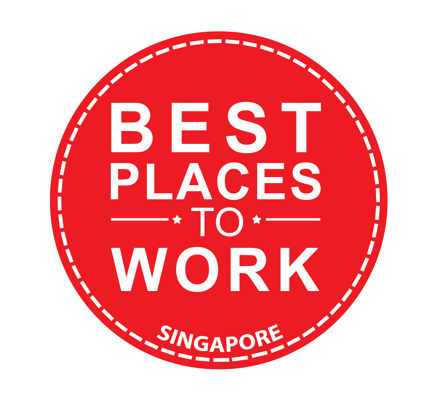 A red circle with the words `` best places to work '' written on it.