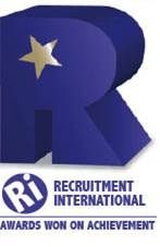 The logo for recruitment international awards won on achievement.