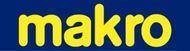 Logotipo "Makro" en texto amarillo sobre fondo azul.