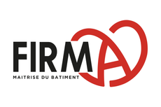 Un logo rouge et noir pour la firme maîtrise du batiment