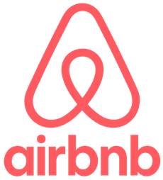 Un logo Airbnb rouge sur fond blanc