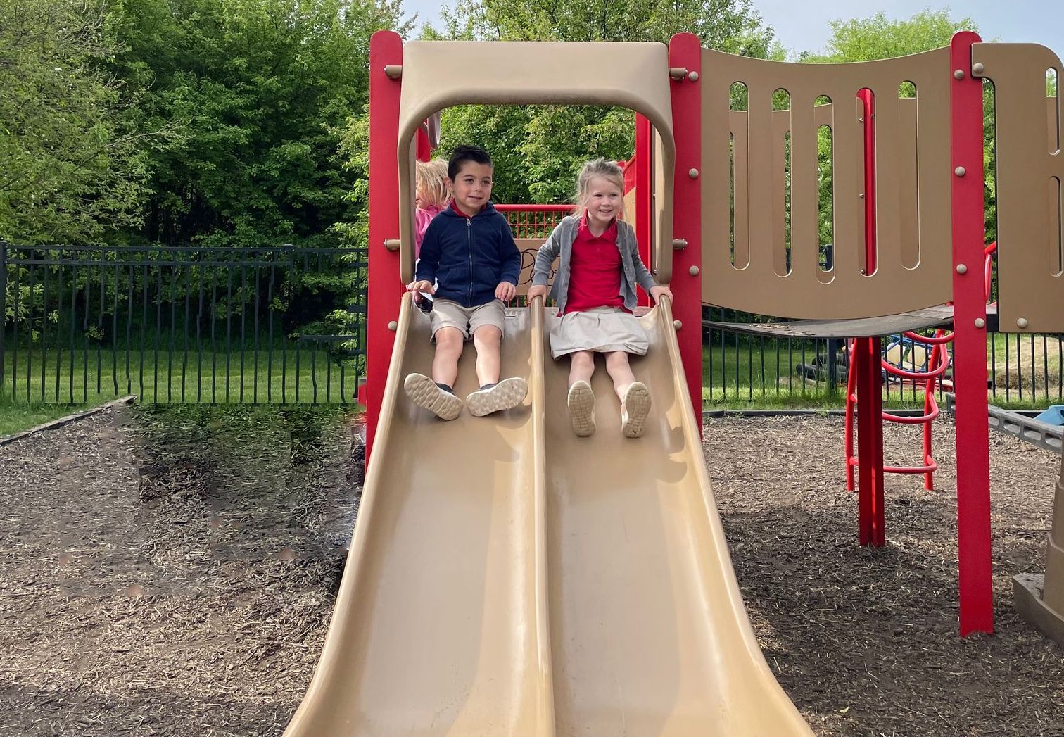 Children on slide