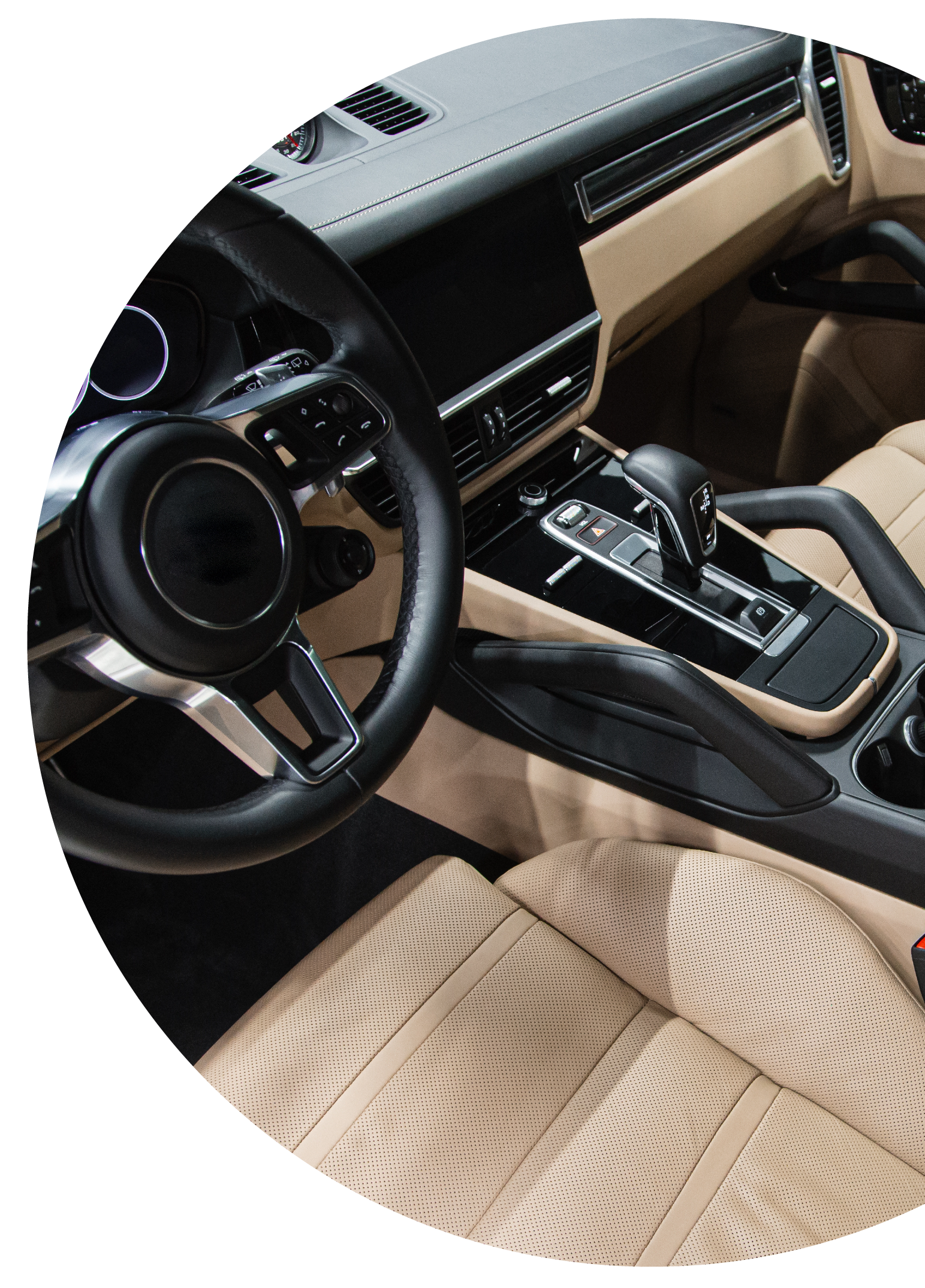 Car detailing series. interior of a luxury car.