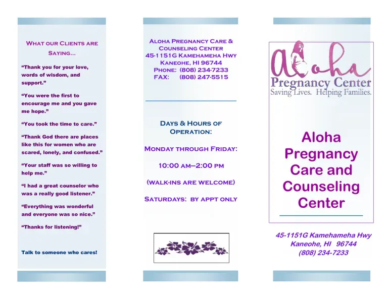 Aloha Pregnancy Center - Helping Pregnant Women Care for their Children