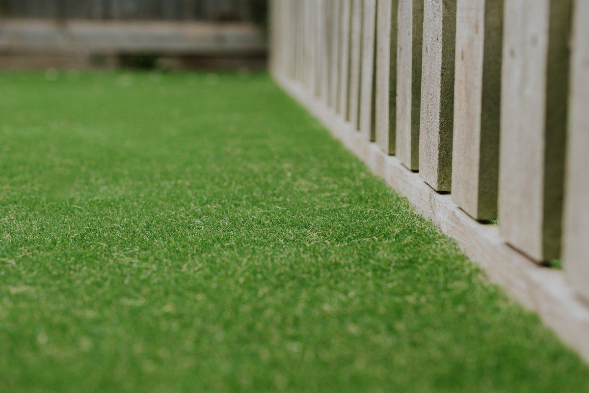 Artificial grass in back garden in Binley Woods, Coventry