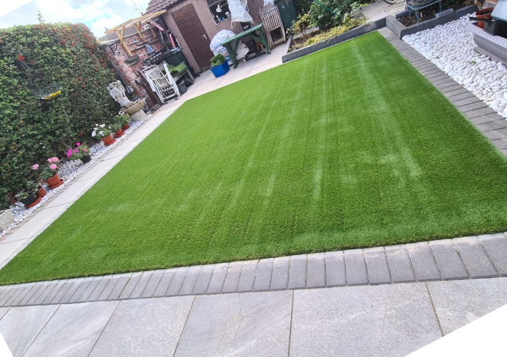 Garden after installing 47 square metres of fake grass