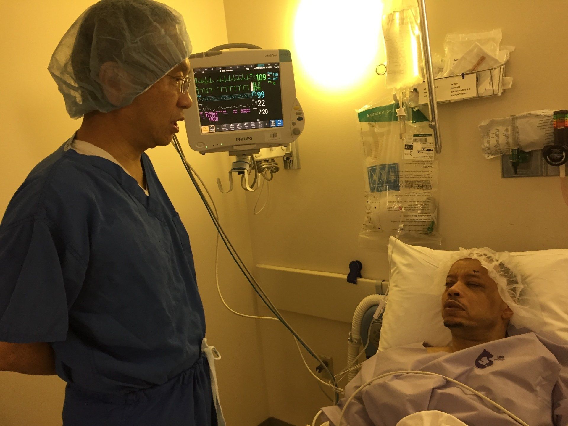 Langford Cunningham during eye surgery