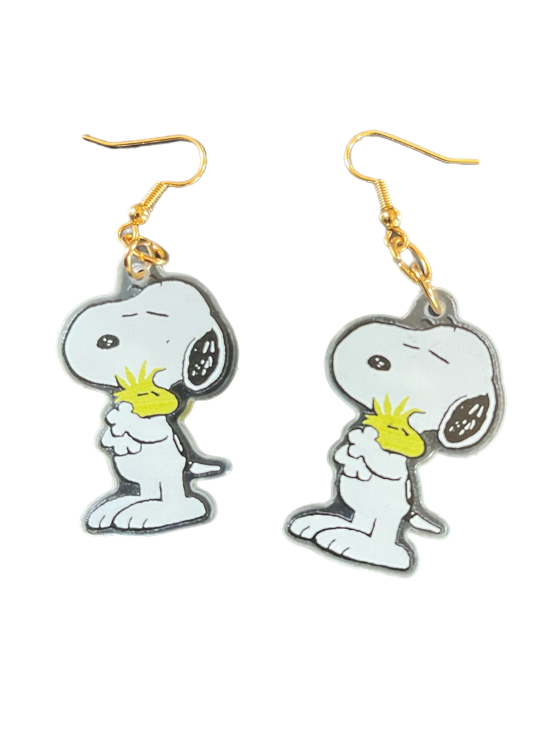 Peanut  dog with bird  earrings