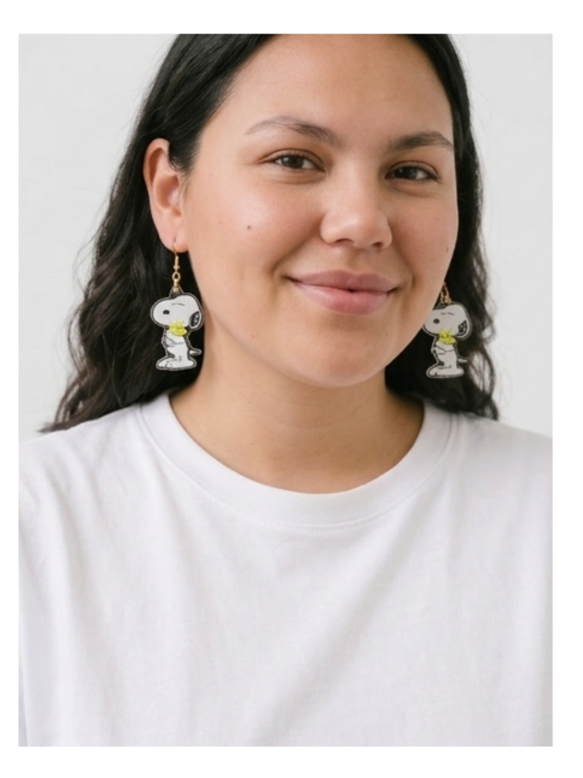 Peanut  dog with bird  earrings