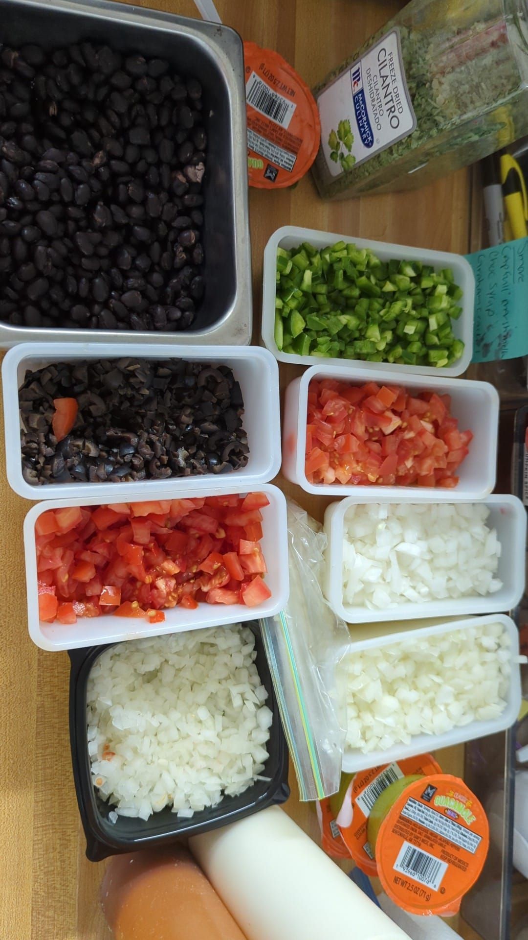 There are many different types of vegetables on the table.