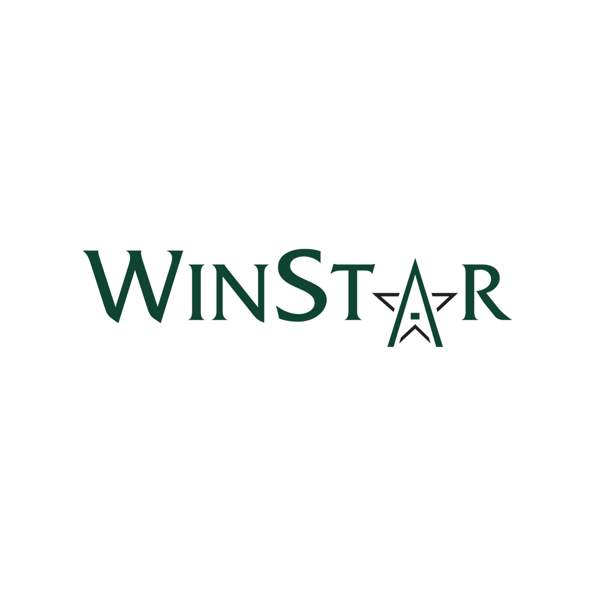 The logo for winstar has a yellow star in the middle.