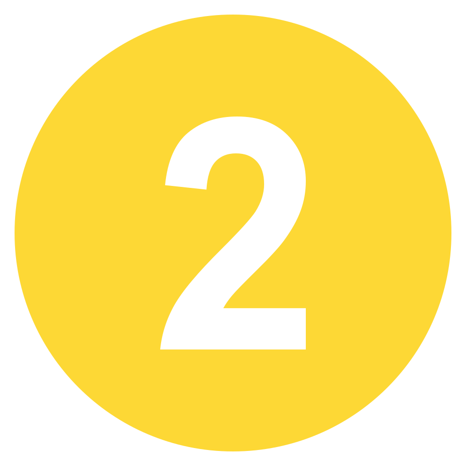 White number 2 on a yellow circle.