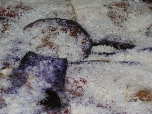 vista della mozzarella tritata e altri ingredienti di una farcitura visti da vicino 