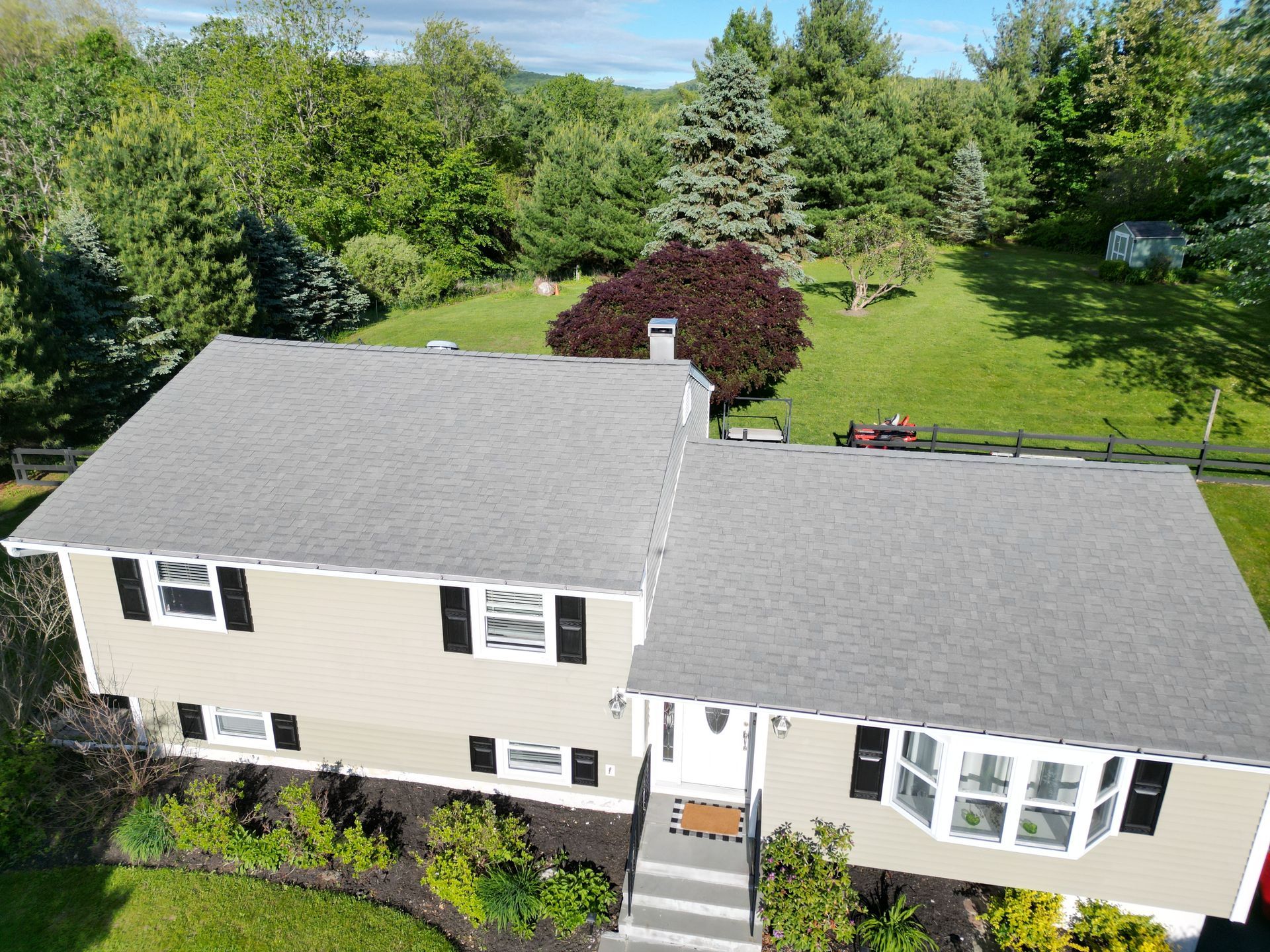 light gray roof completed project