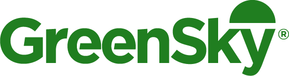 A green sky logo on a white background