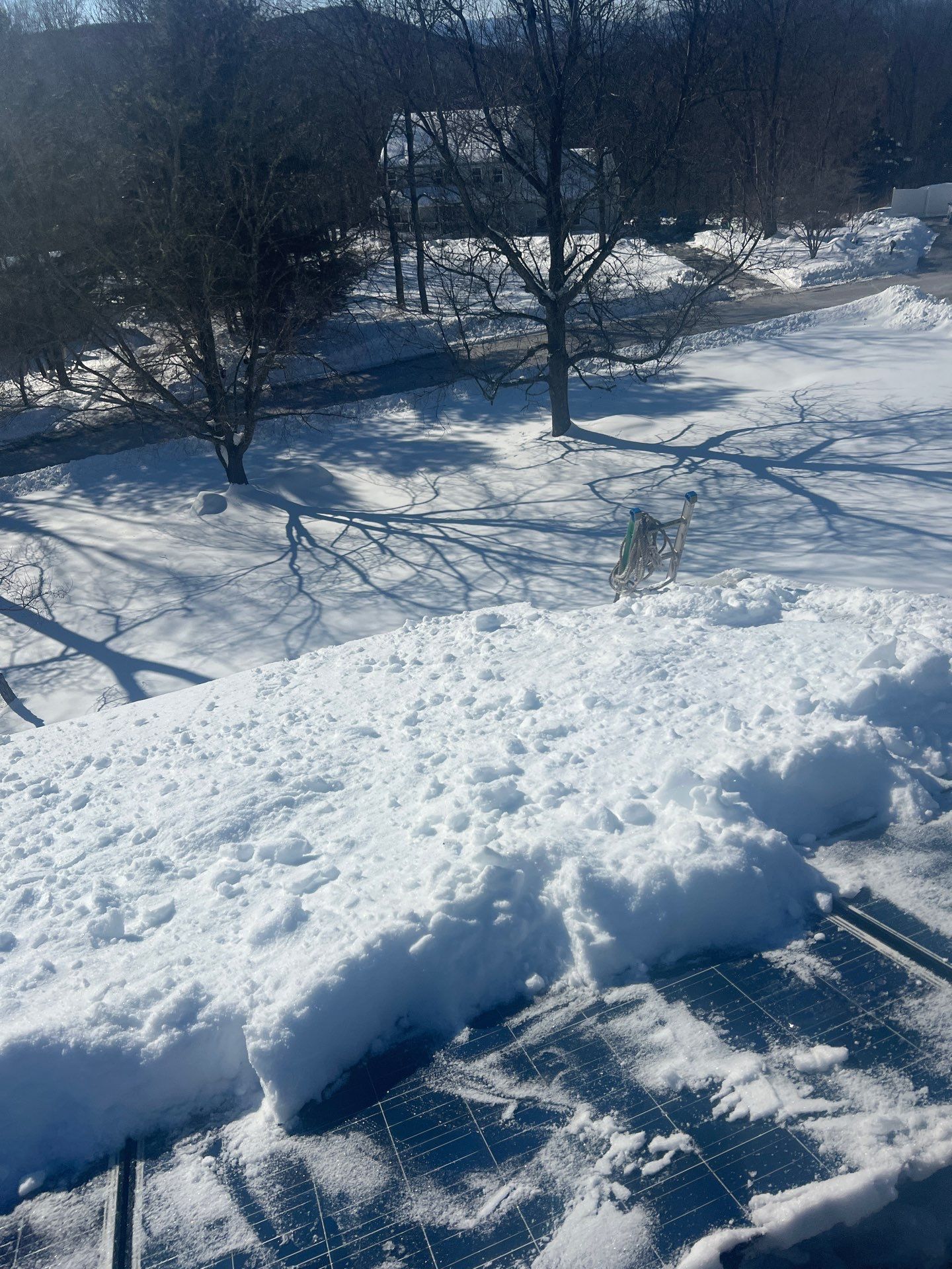 There is a skylight installation on a home
