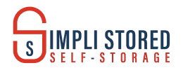 Simply Stored Self-Storage logo with red and gray text on white background