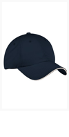 A baseball cap with a white brim on a white background.