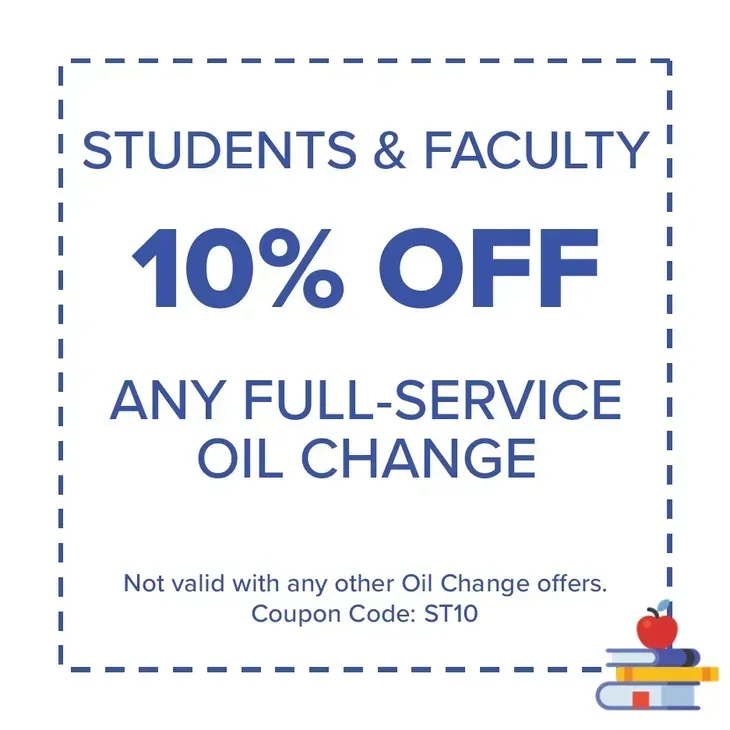 Blue text on a white background: Students & Faculty get 10% off