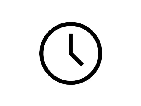 Clock showing the time is 4:00. Black outline on white background.