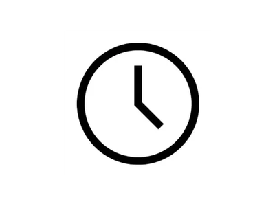 Clock showing the time is 4:00. Black outline on white background.