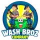 A logo for a cleaning company called wash broz company.