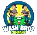 A logo for a cleaning company called wash broz company.