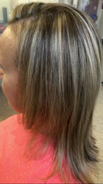 view of colored woman hair