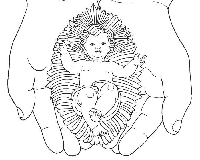 Illustration of the Baby Jesus in the manger.