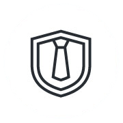 drawing of a shield protecting a business