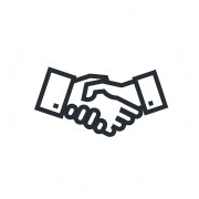 drawing of two hands shaking in agreement