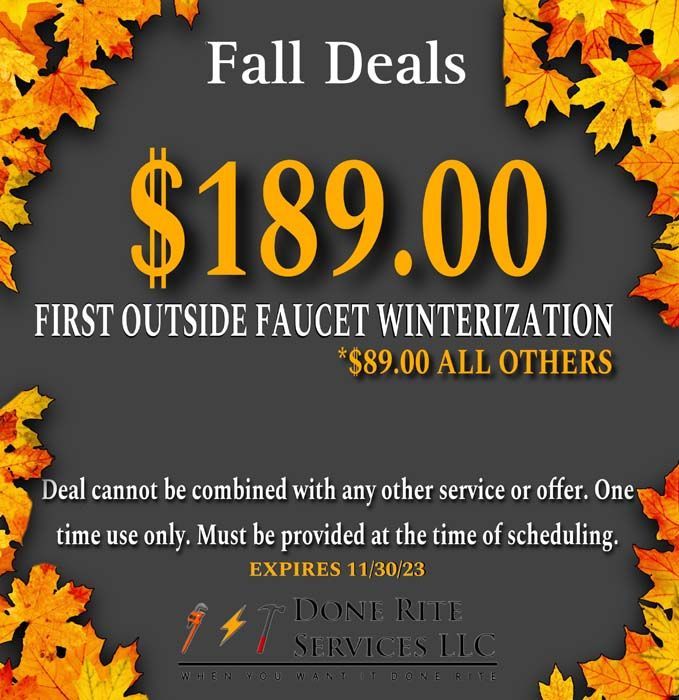 A fall deal for a first outside faucet winterization