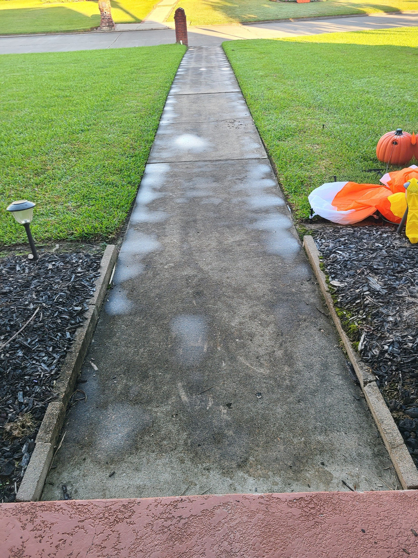 Before Cleaning a Walkway