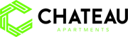 Chateau Apartments logo in black and green for Burlington, NJ apartment community