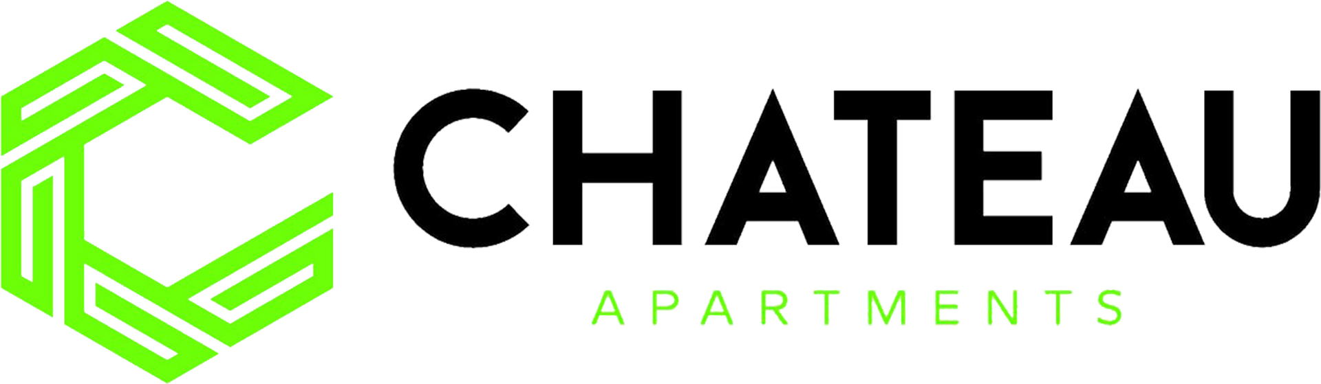 Chateau Apartments black and green logo representing modern Burlington, NJ apartments