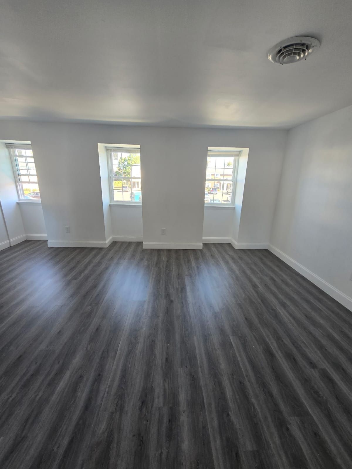 Private patio view overlooking courtyard at Chateau Apartments Burlington, NJ