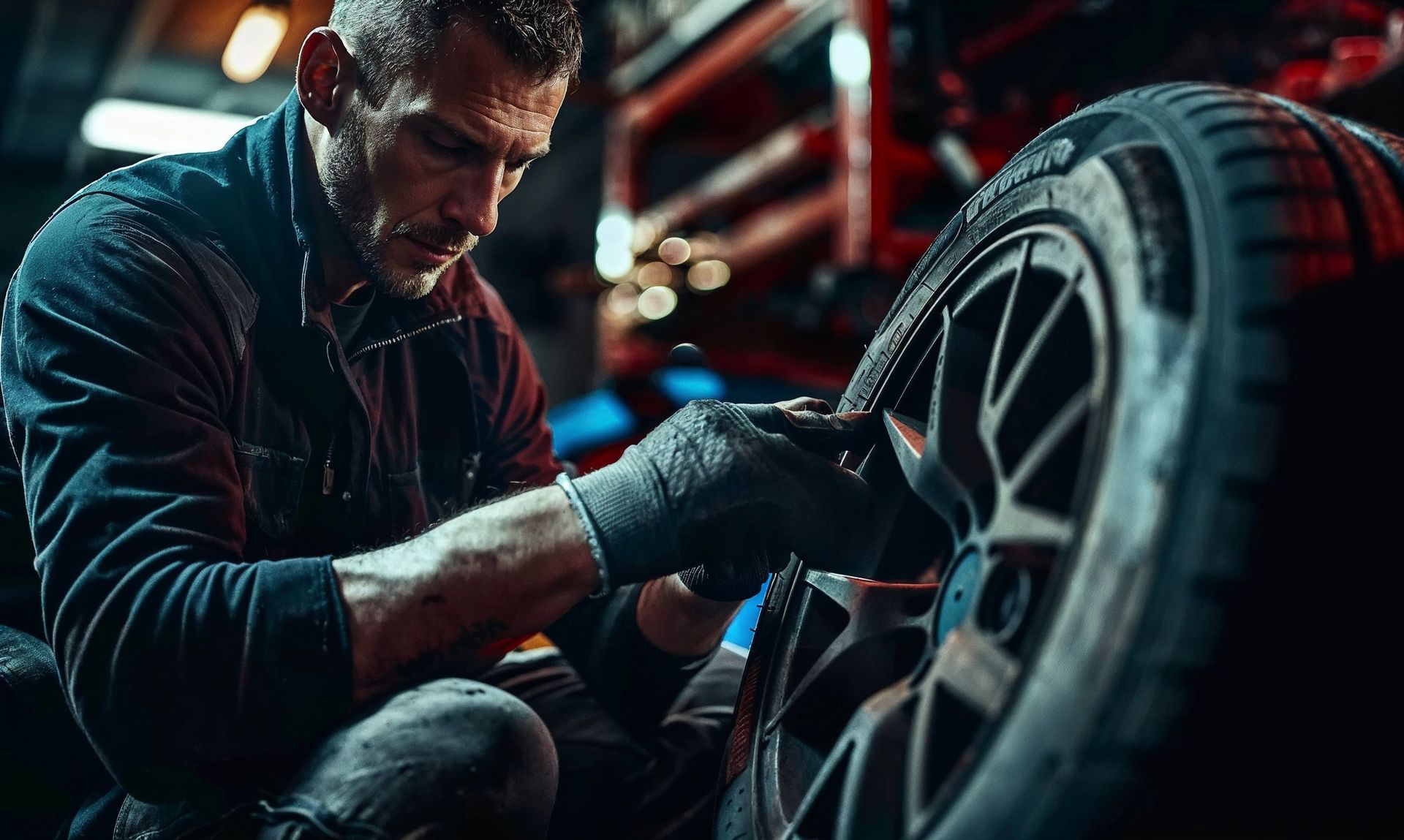Richmond Wheel Repair working on a scratched rim